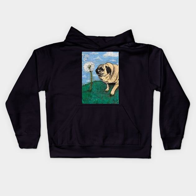 Pug dreams do come true Kids Hoodie by Artladyjen